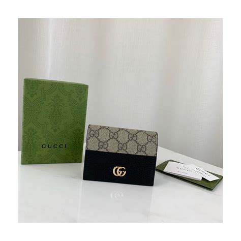 gucci ghost card holder|GG Marmont card case wallet in dark gold leather .